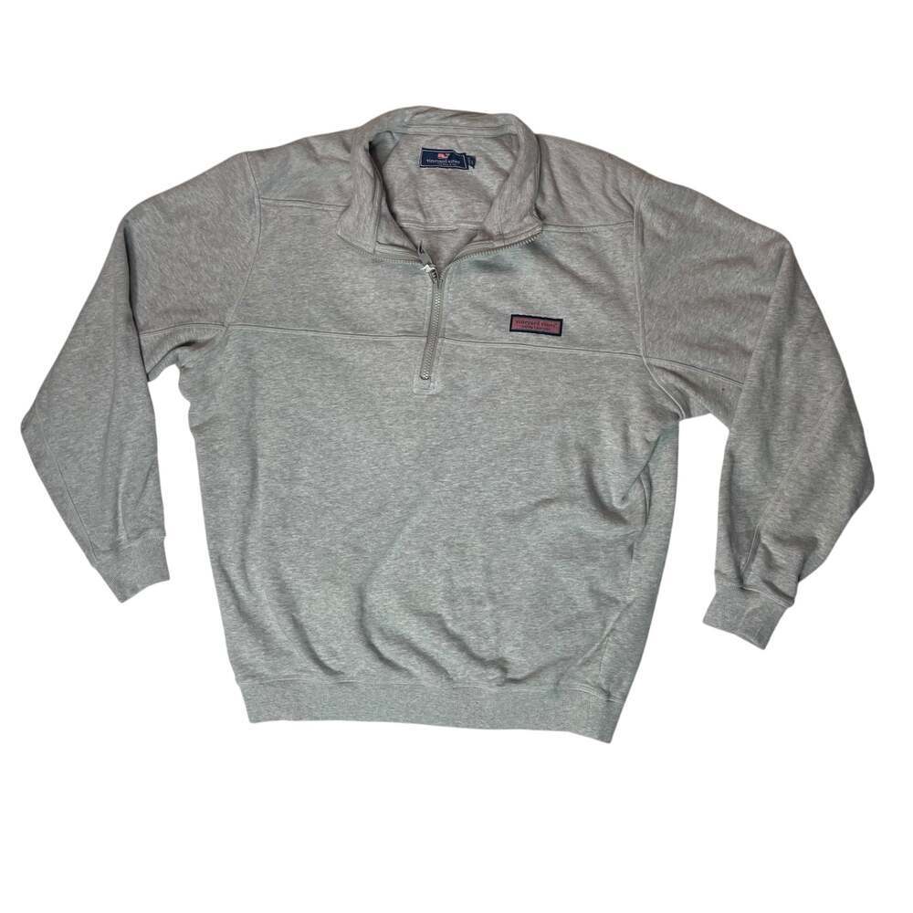 Vineyard Vines Gray 1/4 Zip Pullover Mens Large Cotton